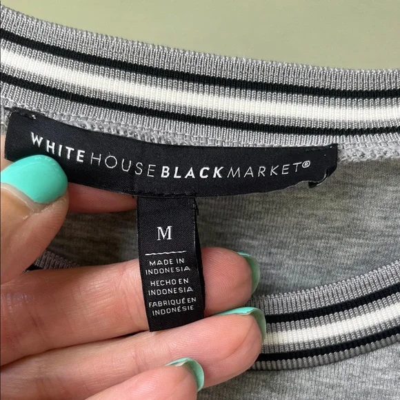 New White House Black Market Long Sleeve Gray Dress - Picture 2 of 10